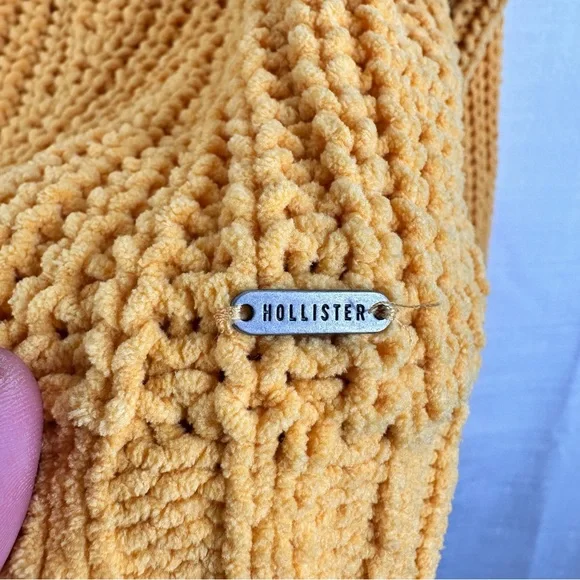 Hollister knitted crew neck oversized cropped sweater fall winter spring holiday - Picture 4 of 8